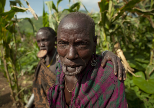 Old Surma Woman With The Lip Stretched, Turgit Village, Omo Valley, Ethiopia