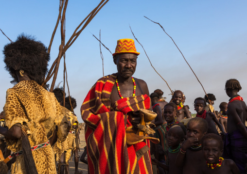 Dimi ceremony in Dassanech tribe to celebrate circumcision of teenagers, Turkana County, Omorate, Ethiopia