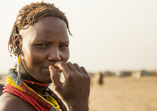 Portrait of a woman in the Dassanech tribe, Turkana County, Omorate, Ethiopia