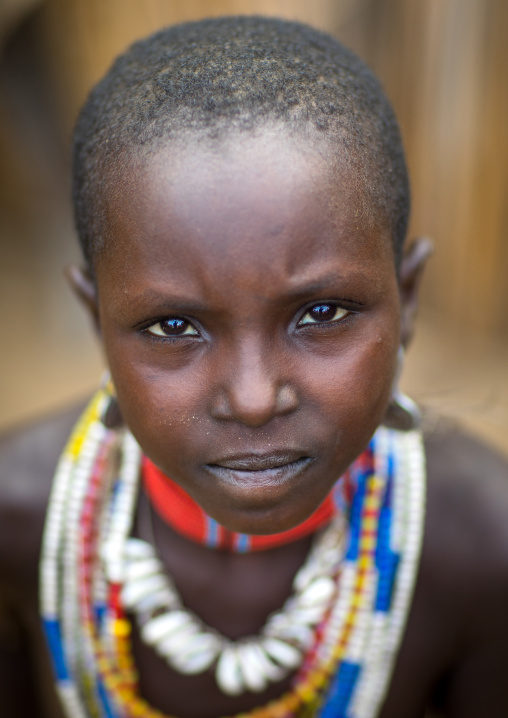 Portrait of an Erbore tribe girl, Omo valley, Murale, Ethiopia
