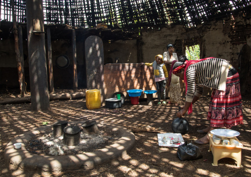 Woman making coffee in a Gurage traditional house, Gurage Zone, Butajira, Ethiopia