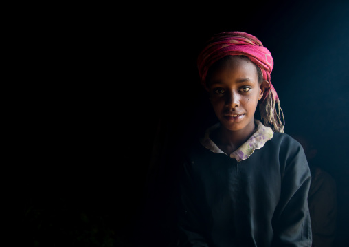 Portrait of a Gurage tribe girl wit a scarf, Gurage Zone, Butajira, Ethiopia