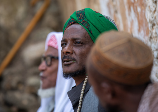 Harari men during a sufi celebration, Harari Region, Harar, Ethiopia