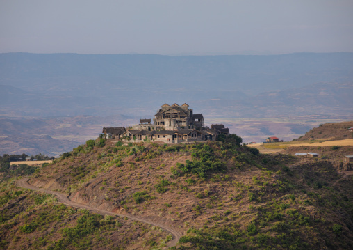 Hotel being built on the top of a hill, Amhara Region, Lalibela, Ethiopia