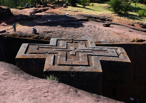 Monolithic rock-cut church of bete giyorgis, Amhara Region, Lalibela, Ethiopia
