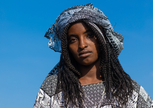 Portrait of a beautiful afar woman, Afar region, Mile, Ethiopia