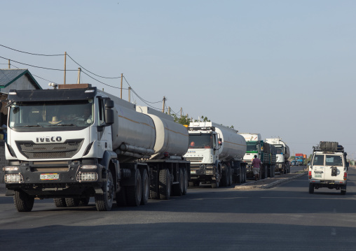 Trucks coming from djibouti port, Afar region, Semera, Ethiopia