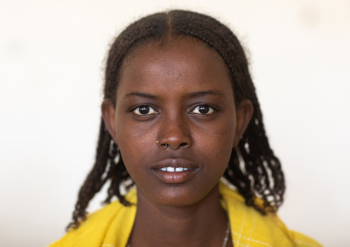 Portait of an afar tribe teenage girl, Afar Region, Afambo, Ethiopia
