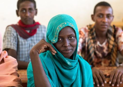 Afar teenage girl in a classroom, Afar Region, Afambo, Ethiopia