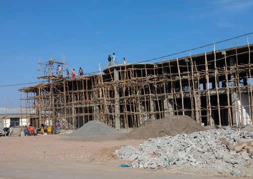 Construction of a new building in the city center, Afar region, Logiya, Ethiopia