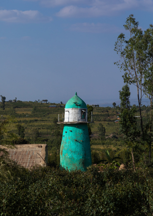 Dengogo mosque green minaret, Harari Region, Dengogo, Ethiopia