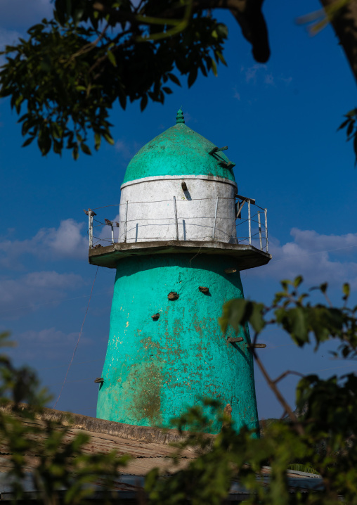 Dengogo mosque green minaret, Harari Region, Dengogo, Ethiopia