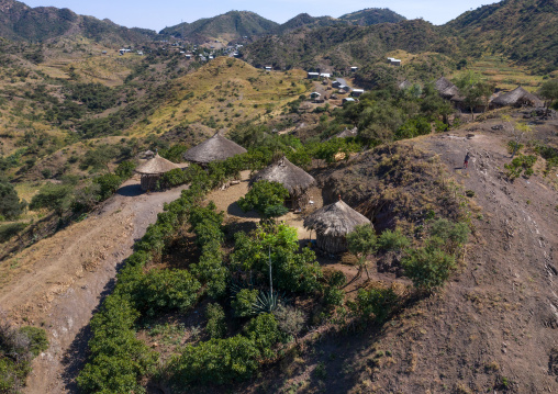 Raya tribe village in the hills, Afar Region, Chifra, Ethiopia