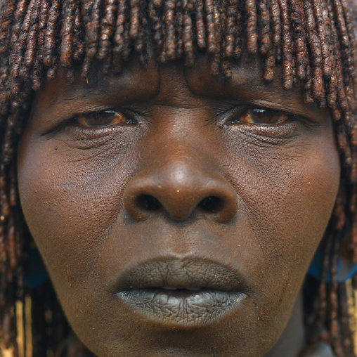 Portrait Of A Hamer Tribe Woman, Omo Valley, Ethiopia