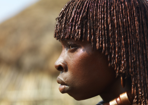 Hamer Tribe Woman Profile With Ochred Woven Hair, Omo Valley, Ethiopia