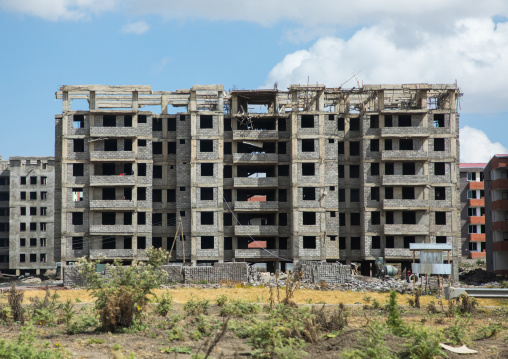 A building under construction in the suburb, Addis Ababa Region, Addis Ababa, Ethiopia