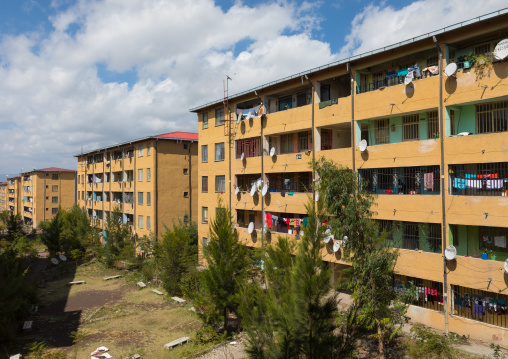 Popular and middle class new apartments blocks with satellite dishes, Addis Ababa Region, Addis Ababa, Ethiopia