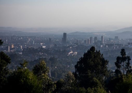 A panoramic view of the town from Entoto mountain, Addis Ababa Region, Addis Ababa, Ethiopia