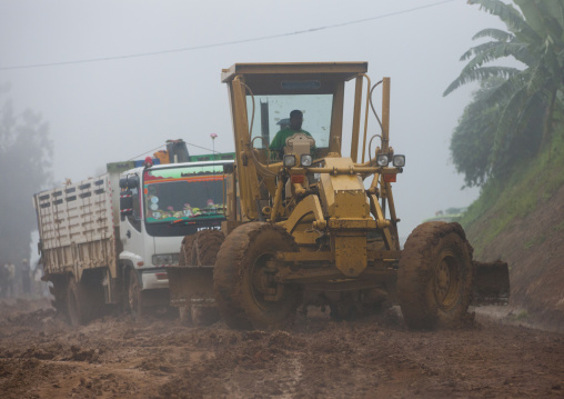 Bulldozer On The Construction Site Of A Road, Hossana, Omo Valley, Ethiopia
