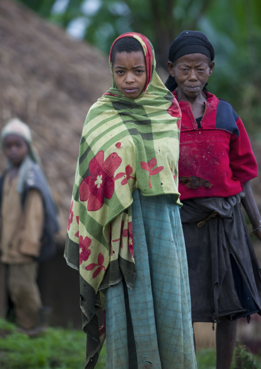 Joyless Face Of Women Posing In Hossana, Omo Valley, Ethiopia