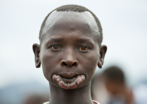 Suri tribe woman with an enlarged lip, Kibish, Omo valley, Ethiopia