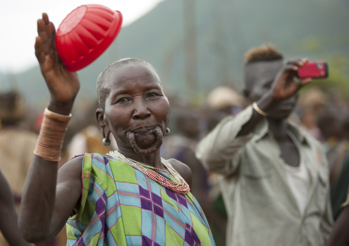 Suri tribe woman with an enlarged lip, Kibish, Omo valley, Ethiopia