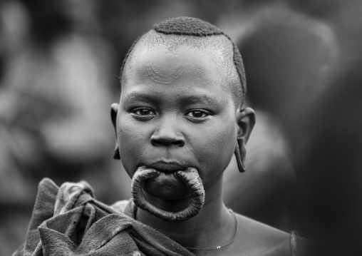 Suri tribe girl with an enlarged lip, Kibish, Omo valley, Ethiopia