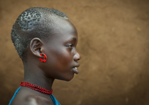 Portrait Of Miss Elkakula, Bodi Tribe, Hana Mursi, Omo Valley, Ethiopia