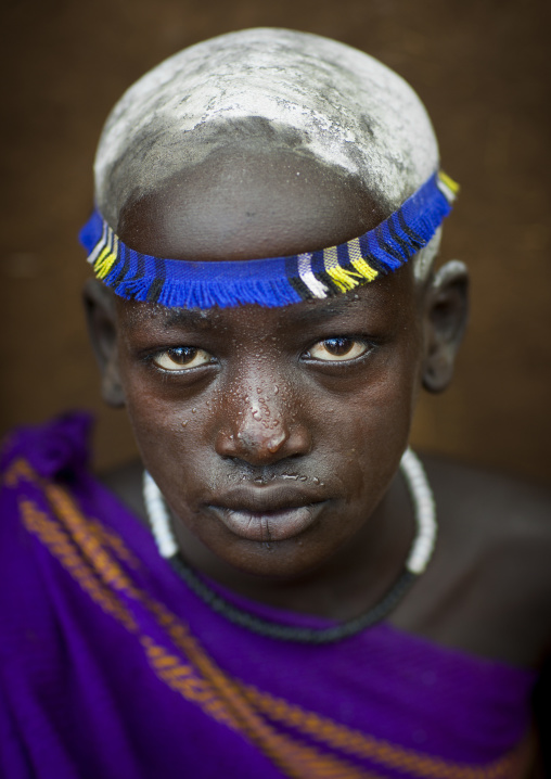 Bodi Tribe Woman With Headband, Hana Mursi, Omo Valley, Ethiopia