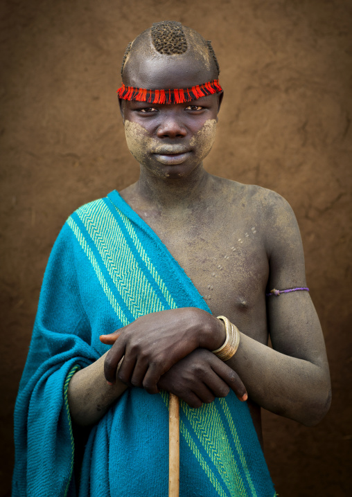 Bodi Tribe Man With Headband, Hana Mursi, Omo Valley, Ethiopia