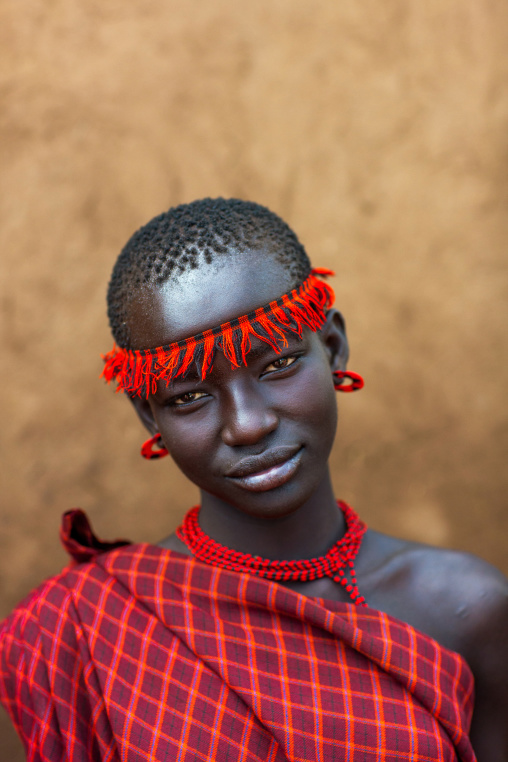 Miss Domoget, Bodi Tribe Woman With Headband, Hana Mursi, Omo Valley, Ethiopia