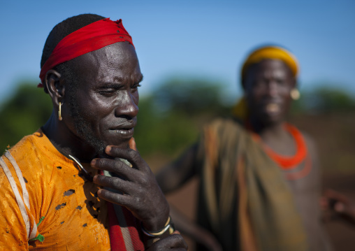 Colourful Bodi Tribe Men, Hana Mursi, Omo Valley, Ethiopia