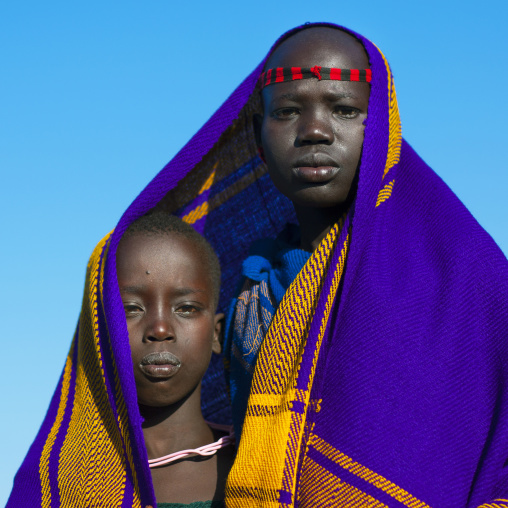 Colourful Bodi Tribe Kids, Hana Mursi, Omo Valley, Ethiopia