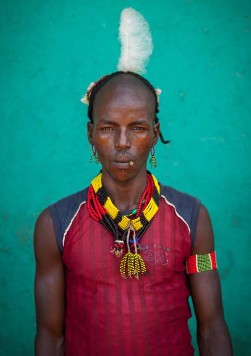 Young Hamar Tribe Man With Decorated Hair, Turmi, Omo Valley, Ethiopia