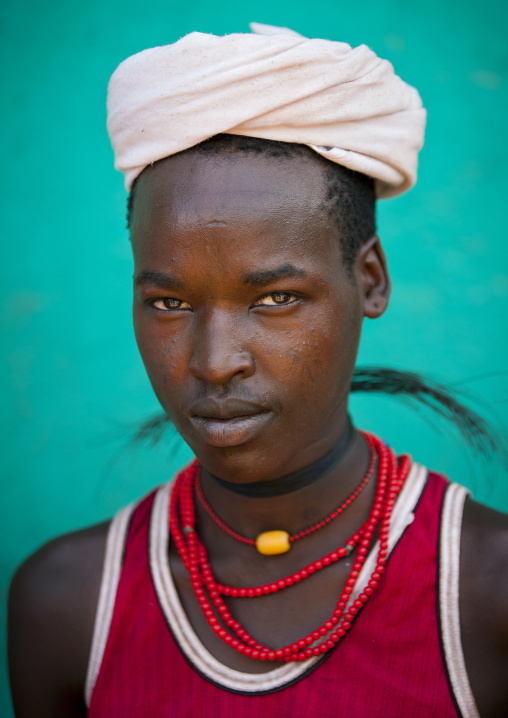 Erbore Man With A Necklace Made Of Giraffe Hair, Turmi, Omo Valley, Ethiopia