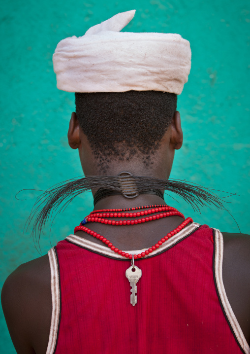 Erbore Man With A Necklace Made Of Giraffe Hair, Turmi, Omo Valley, Ethiopia