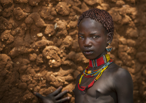 Hamar Tribe Girl With Colourful Necklaces, Turmi, Omo Valley, Ethiopia