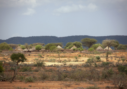 Desolated Landscape And Village In Hamar Tribe Area, Turmi, Omo Valley, Ethiopia