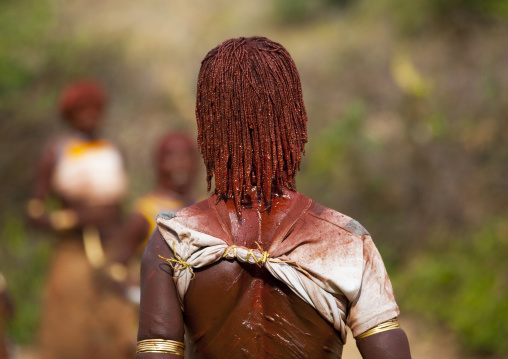 Hamar Tribe Woman With A Whipped Back At Bull Jumping Ceremony, Turmi, Omo Valley, Ethiopia