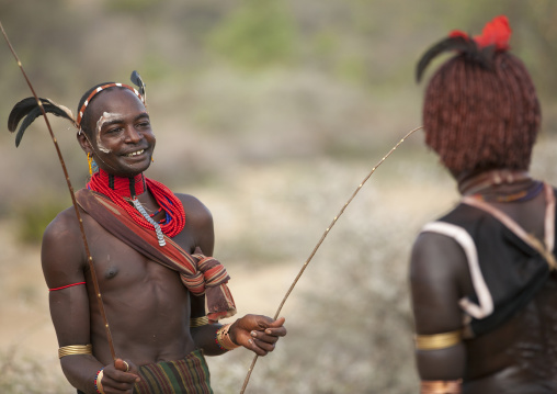 Woman Asking To Be Whipped During Bull Jumping Ceremony, Turmi In Hamar Tribe, Omo Valley, Ethiopia
