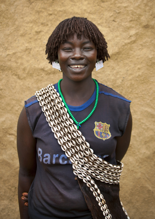 Miss Semba, Bana Tribe Woman, With Sim Cards As Earrings, Key Afer, Omo Valley, Ethiopia