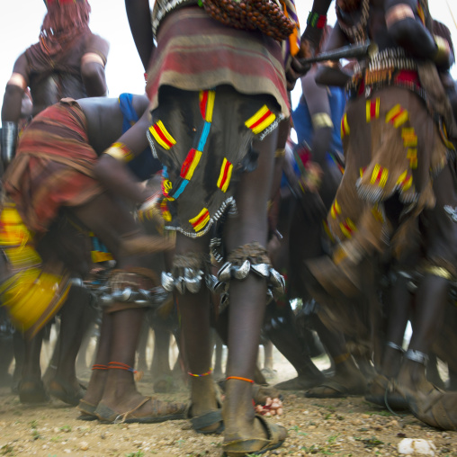 Hamer Tribe Women During Bull Jumping Ceremony, Turmi, Omo Valley, Ethiopia