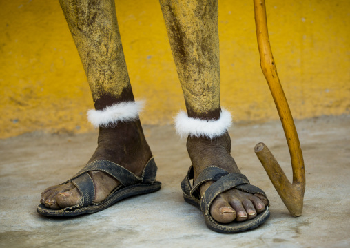 Painted Feet Of A Dassanech Tribe Man, Omorate, Omo Valley, Ethiopia