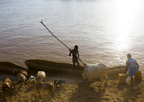 Boat On Omo River, Omorate, Omo Valley, Ethiopia