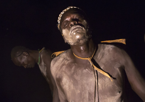 Bodi Tribe Men Celebrating The Kael, Hana Mursi, Omo Valley, Ethiopia