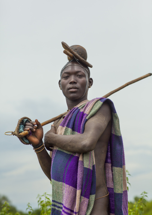 Bodi Tribe Warrior, Hana Mursi, Omo Valley, Ethiopia