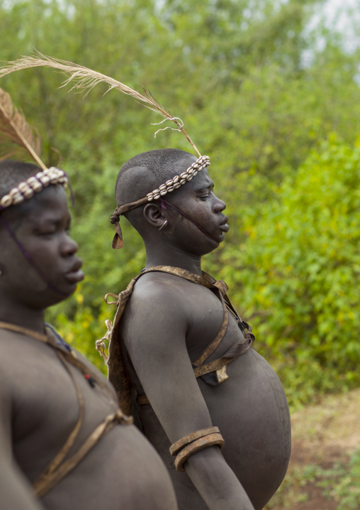 Bodi Tribe Fat Men During Kael Ceremony, Hana Mursi, Omo Valley, Ethiopia