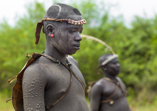 Bodi Tribe Fat Men During Kael Ceremony, Hana Mursi, Omo Valley, Ethiopia