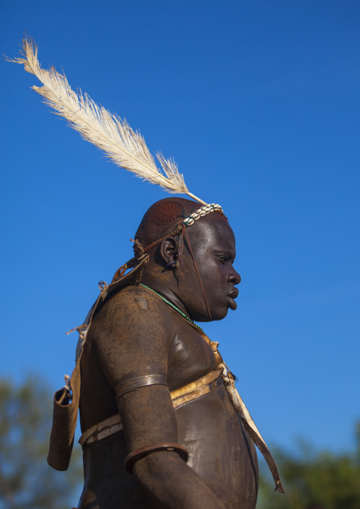 Bodi Tribe Fat Man During Kael Ceremony, Hana Mursi, Omo Valley, Ethiopia