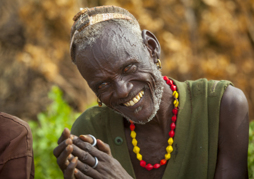 Smiling Dassanech Tribe Elder, Omorate, Omo Valley, Ethiopia